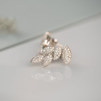 diamond earrings wedding flower petal shape