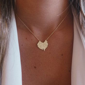 leaf gold necklace