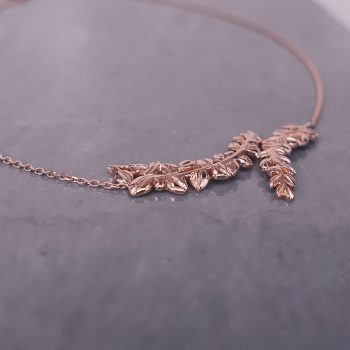 eucalyptus flower gold necklace