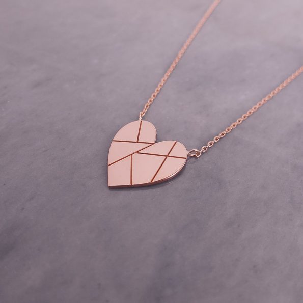 heart shape necklace gold for her