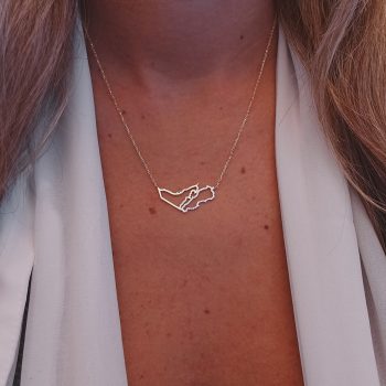uae lebanon map gold necklace